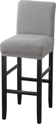 Obrázek produktu pro Lattice Jacquard Fabric Single Colour Bar Stool Chair Cover, Universal Stretch High Chair Covers, Jídelní židle kryty, světle šedá