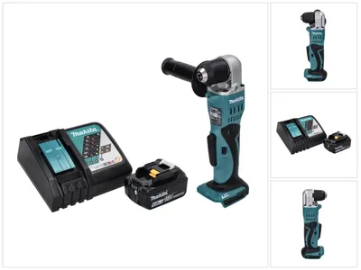 Obrázek produktu pro Akumulátorová úhlová vrtačka Makita DDA 351 RG1 18 V 13,5 Nm + 1x akumulátor 6,0 Ah + nabíječka.