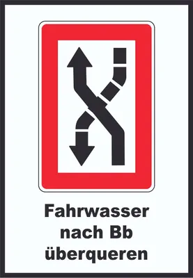 Produktbild von Fahrwasser nach Backbord zu überqueren Symbol und Text A6 Rückseite selbstklebend