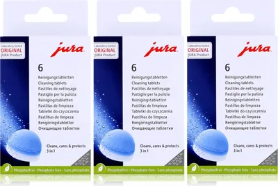 Produktbild von Jura 24225 3-Phasen-Reinigungstabletten - 6 Tabletten - Phosphatfrei (3er Pack)