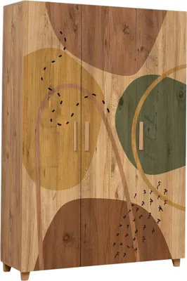 Immagine prodotto di Dmora Guardaroba 3 Ante Nella 48x120 cm Marrone Quercia, Appendiabiti 3 Ante