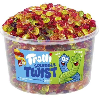 Obrázek produktu pro Trolli Squiggle Twist sladkokyselí červi 1200g
