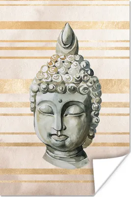 Produktbild von MuchoWow® Poster Buddha - Kopf - Steine 60x90 cm - Wanddekoration