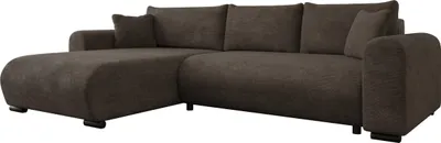 Produktbild von MIRJAN24 Ecksofa Merkos, Wohnzimmer L-Form mit Bettkasten und Schlaffunktion, Holzkonstruktion, Seite universal (Farbe: Lumo 40)