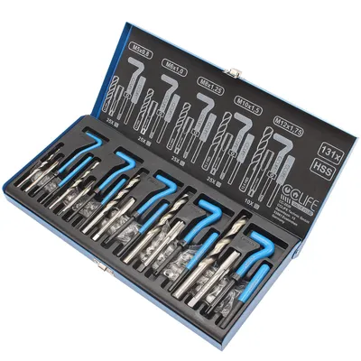Image de CCLIFE Réparation de filetages Kit de réparation de filetages M5 M6 M8 M10 M12 Inserts Outils