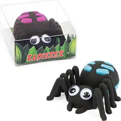 Produktbild von Schwarze Spinne mit Wackelaugen als Radiergummi 6 cm