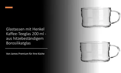 Produktbild von Borosilikat Becher Mit Henkel 200ml