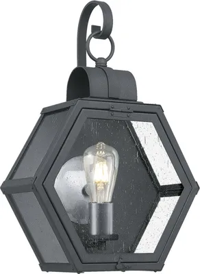 Produktbild von Außenwandlampe Aluminium Glas E27 IP44 48 cm hoch Schwarz gesprenkelt Rustikal Außenlampe Wand