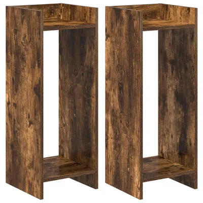 Produktbild von Eleganten-Stil Pflanzenständer 2er Set,Blumentopfregal, Ausstellungsregal,Modernes Design, Geräucherte Eiche 30x30x80 cm - Pflanztische - Möbel26
