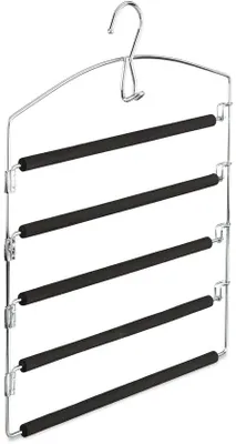 Produktbild von Famanu Hosenhalter platzsparend - rutschfest - für mehrere Hosen - Silber-Schwarz