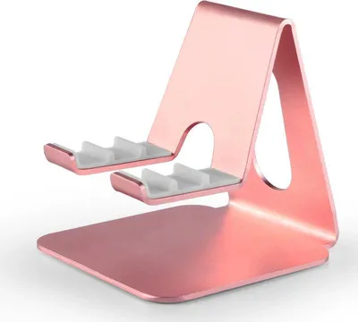 Produktbild von AIORBER Verstellbarer Aluminium Handy- & Tablet-Ständer, 3-Stufen Desktop Halter klappbar, rutschfest, für Smartphone iPad, Schwarz