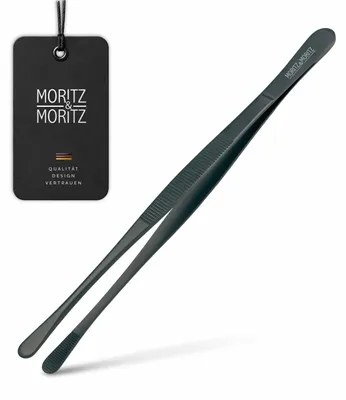 Produktbild von Moritz & Moritz Kochpinzette 30 cm rund, Küchenzange Edelstahl schwarz