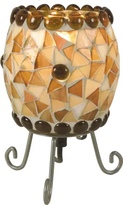 Produktbild von Näve Leuchten Tischleuchte MOSAIK mit E14 Tischleuchte MOSAIK mit E14 Tischleuchten - Mosaik-Tischleuchte, Tischlampe aus Metall und Glas in rot, 17 cm hoch, Ø 11 cm, E14-Fassung – Schnurschalter