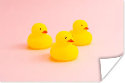 Produktbild von MuchoWow® Poster Gummi-Enten - Gelb - Rosa 30x20 cm - Plakate - Print