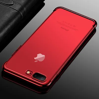 Zdjęcie produktu dla Pokrowiec ochronny na telefon komórkowy Apple iPhone 7 / 8 Plus przezroczysty przezroczysty czerwony