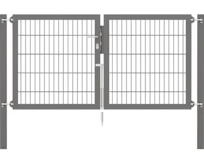 Immagine prodotto di Alberts 663247 Cancello doppio Flexo Plus con accessori, antracite, larghezza 200 cm, altezza 100 cm