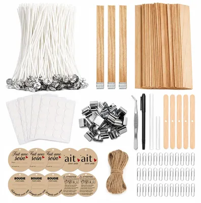 Kerzendocht-Set, 130 Dochte, 10 cm, für DIY-Kerzen