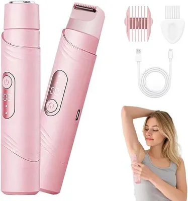 Produktbild von Elektrische Scheren für Frauen - 2-in-1 - Epilations- und Rasiergerät - Bikini-Scheren - Trimmer für Frauen - Rosa