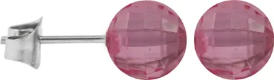 Produktbild von Chirurgenstahl Ohrstecker Facettenkugel Größe - 8 mm Farbe - Pink