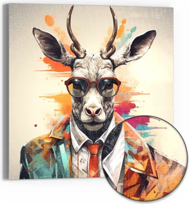 Produktbild von DEQOART Hybrid Leinwand Bild 30x30 cm 'Kultivierte Wildheit' Wandbild Glas flach modern