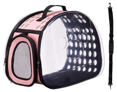 Faltbare Haustier-Transportbox, 43x4x33 cm, rosa
