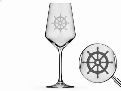 Produktbild von Exoda Weinglas Steuerrad Gravur 1 Stück 350 ml spülmaschinenfest