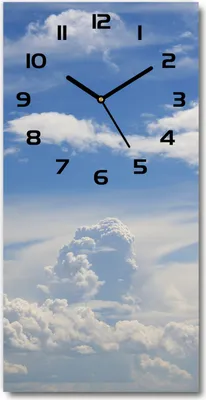 Produktbild von Wanduhr aus Glas – 30x60 cm - Glasbild - Glasuhr - Gehärtetes Glas -Wolken im Himmel