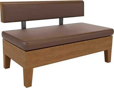 Produktbild von Gewerblicher Essstuhl, Sofa-Stuhl, Für Gastronomie & Restaurant, Bequemer Gepolsterter Essstuhl, Braun 120*60*80 cm