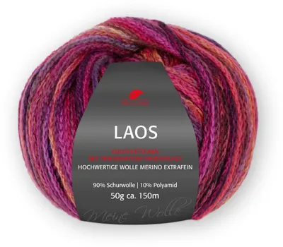 Produktbild von Pro Lana LAOS 50 g geflochtene Wolle im Tropenlook 150 m Farbe 082 - beere