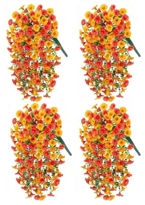 Produktbild von 1/2/3/4 Stück künstliche Herbst-Hängewinden, UV-beständig, realistische Kunstblumen, Dekoration für Hochzeiten, Partys, drinnen und draußen, Garten, Wanddekoration.