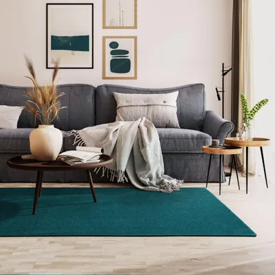 Produktbild von Steffensmeier Kurzflorteppich Cambridge Young | Teppich für das Wohnzimmer, Jugendzimmer in Türkis, Größe: 300x400 cm