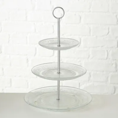 Produktbild von Boltze Home Etagere Relief Eisen/Glas, 35 cm 412471 4020606043818