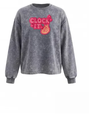 Produktbild von Damen Sweatshirt grau Größe M mit regulärer Passform und Rundhalsausschnitt