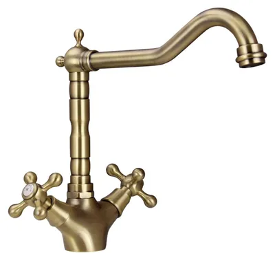 Immagine prodotto di Miscelatore da cucina in ottone con bocchetta angolata, modello Heritage Ascot BN-4002-HA, marca Aquanello