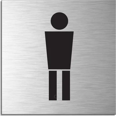 Produktbild von Schild - WC Herren | Türschild 120 x 120 mm Aluminium selbstklebend