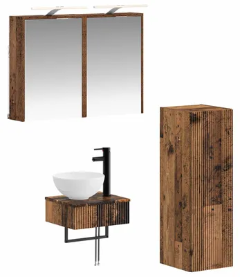 Productafbeelding van vidaXL Badkamerkast-set, 4 stuks, gerecycled hout, houtvezel