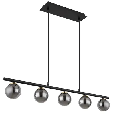 Produktbild von Hängeleuchte, Glasschirme, Höhenverstellbar, schwarz, L 90cm