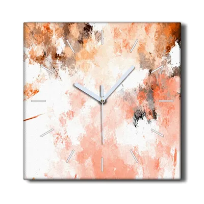 Produktbild von Coloray Hodiny Unikátní 30x30 cm  Tiché hodiny Pro obývací pokoj a kuchyň Nástěnné hodiny Plátno Černé ručičky hodin - Abstraktní umělecké listy