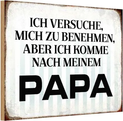 Produktbild von vianmo Holzschild 20x30 cm versuche mich zu benehmen Papa Familie Freunde