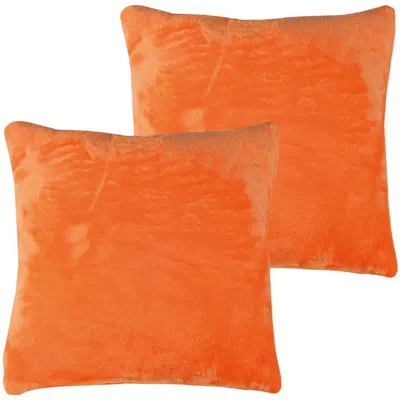 Immagine prodotto di Coperte per cuscini 40x40 cm, colore arancione, confezione da 2, senza imbottitura, coperte morbide con cerniera, effetto cashmere, 100% poliestere, lavabili a 30°C