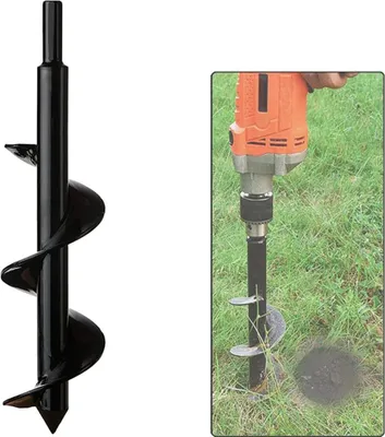 Produktbild von Grundbohrer für Pflanzen und Bäume - Stahl-Auger für effektive Gartenarbeit und Graben (Durchmesser 8 cm, Länge 30 cm)