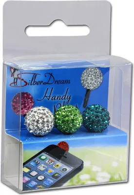 Image de SilberDream Handystecker Shamballa 3 boules scintillantes blanches,vertes,turquoises GST12