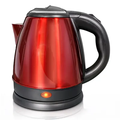 Produktbild von Edelstahl-Wasserkocher XD14 elektrisch – 1,2 Liter, 1.500 W – Rot, mit Abschaltautomatik, 360°-Basis und verdecktem Heizelement