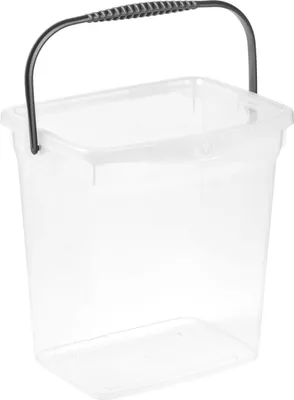 Waschmittelbox 6 l, transparent, 18x23x24 cm, mit Henkel