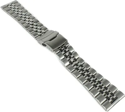 Produktbild von Herzog | Metallband massiv Uhrenarmband 24mm Edelstahl | Band silbern