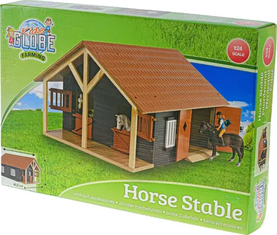 Obrázek produktu pro Kids Globe Farming stáj pro koně s dílnou dřevěná 51x405x275cm 1:24