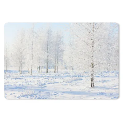 Produktbild von MuchoWow® Schreibtischunterlage Schnee - Bäume - Winter 60x40 cm - XXL Mauspad - Großes Mauspad