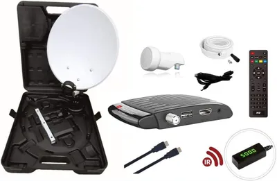 Produktbild von Camping Koffer + single LNB + 10m Anschluss + MINI Receiver (Opticum)