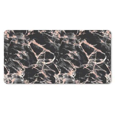 Produktbild von MuchoWow® Schreibtischunterlage Roségold - Marmor - Muster - Schwarz 80x40 cm - XXL Mauspad - Gaming Mauspad