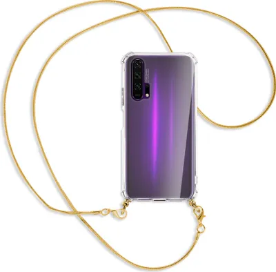 Produktbild von Handykette Backcover-Schutzhülle mit Band (Metall goldfarben) für Honor 20 Pro - goldfarbene Kette Snake